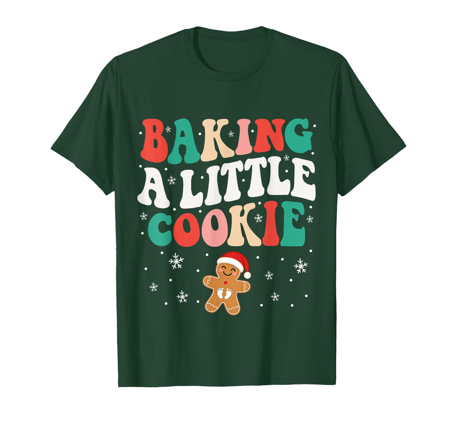 Baking A Little Cookie Christmas Pregnancy Announcement T-Shirt