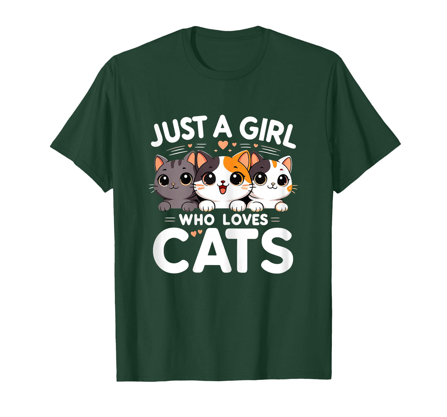 Just a Girl Who Loves Cats Cute Kawaii Kitten T-Shirt