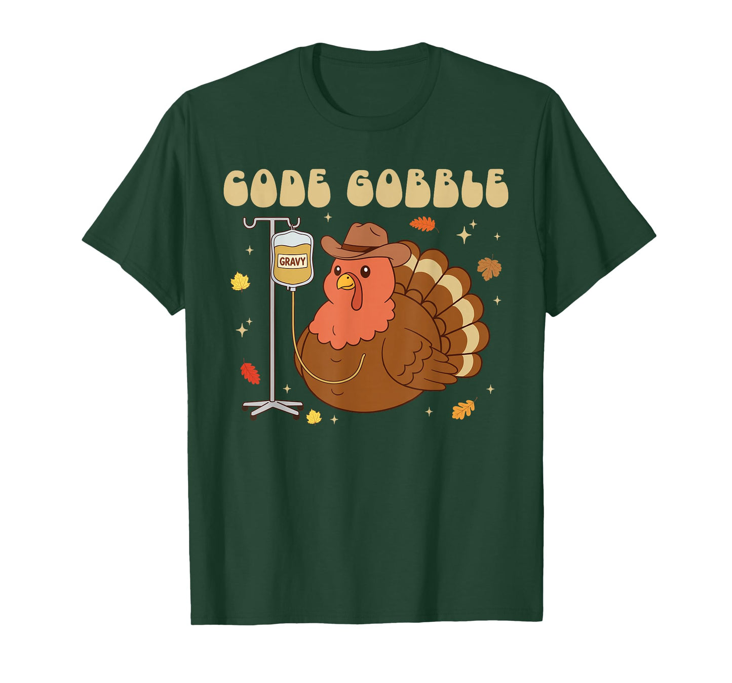 Code Gobble Funny Thanksgiving Nurse RN CNA Medical Turkey T-Shirt