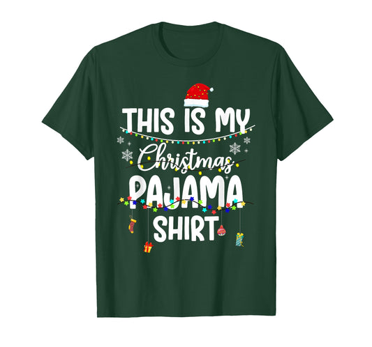 This Is My Christmas Pajama Shirt Xmas String Lights Holiday T-Shirt