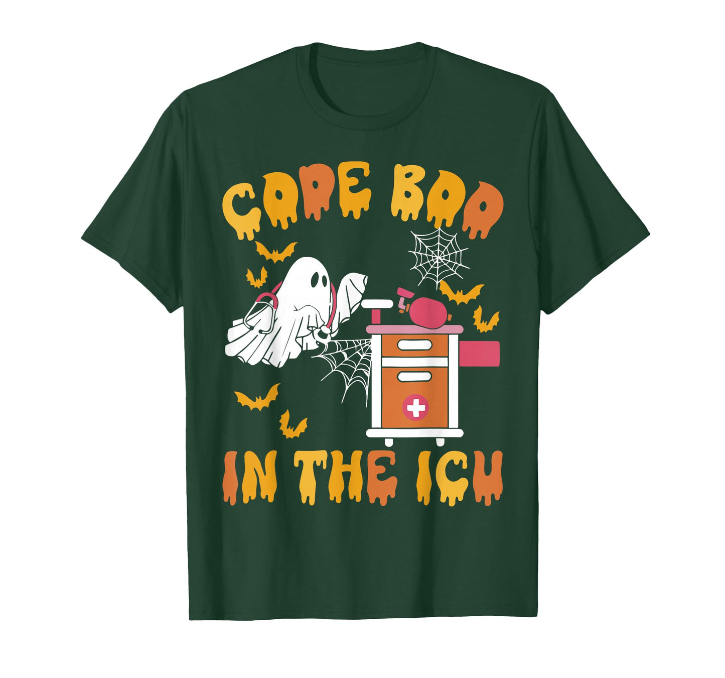 Code Boo in The ICU Ghost Nurse Halloween Spooky Season T-Shirt