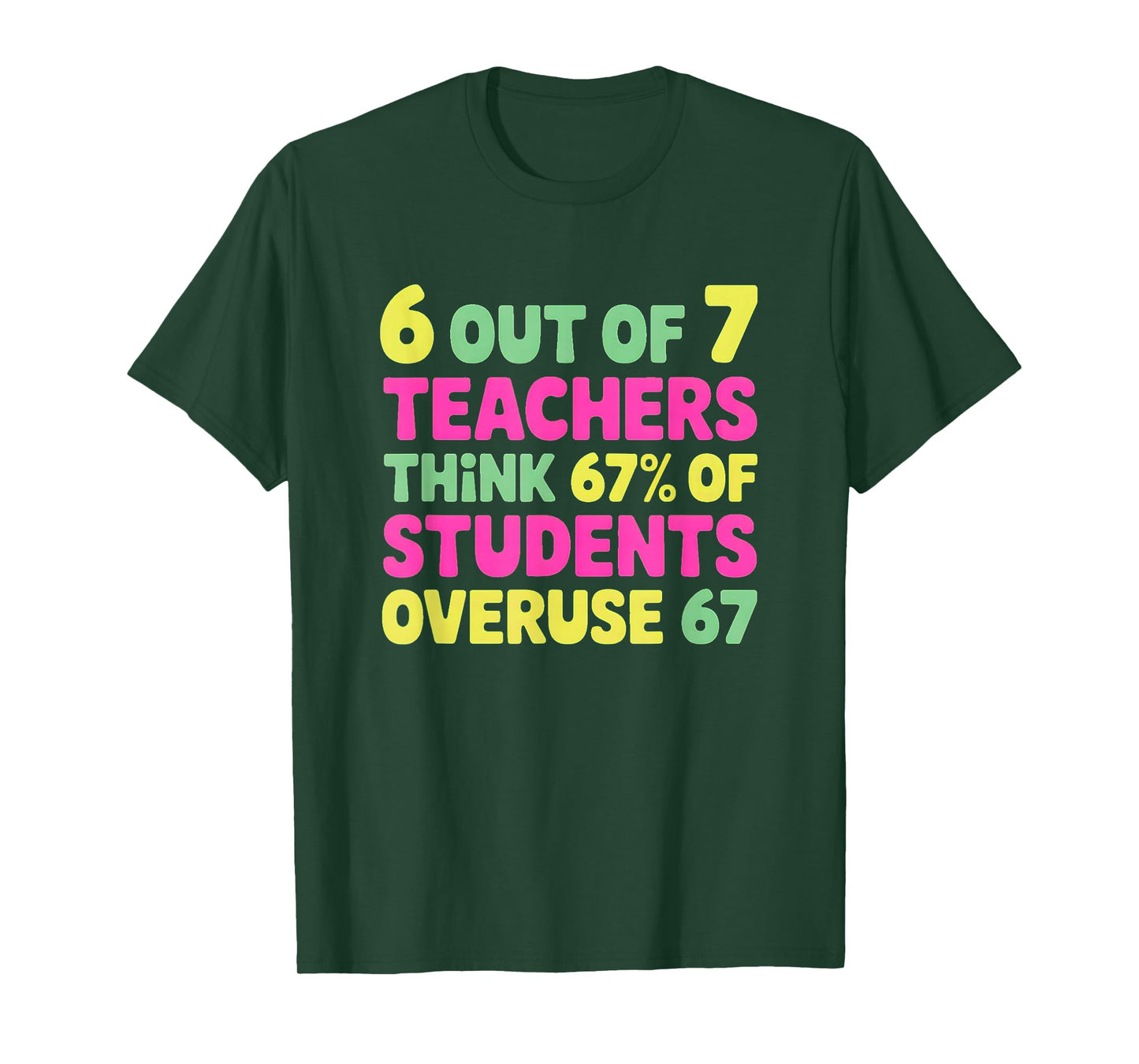 Funny 67 Teacher Shirt - Teacher 6 7 Funny Overuse 67 T-Shirt