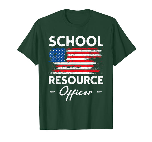 School Resource Officer SRO Appreciation Men Women USA Flag T-Shirt