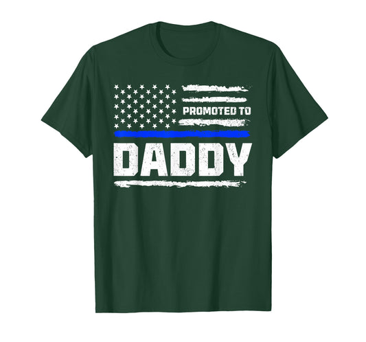 New First Time Dad Law Enforcement Police, Promoted To Daddy T-Shirt