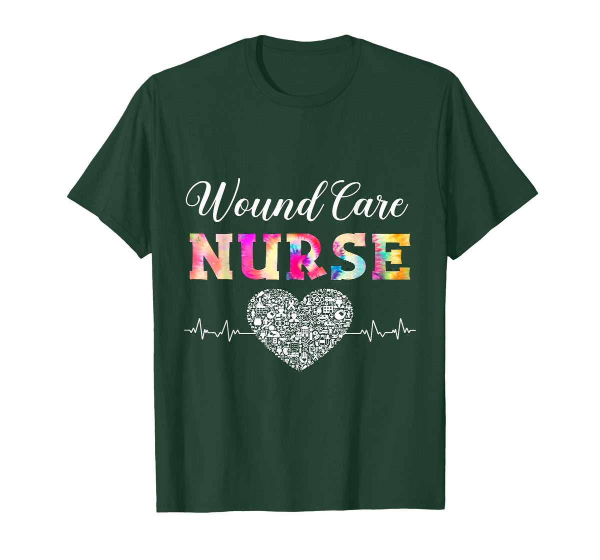Wound Care Nurse Watercol Love Heart Stethoscope Nurse Women T-Shirt
