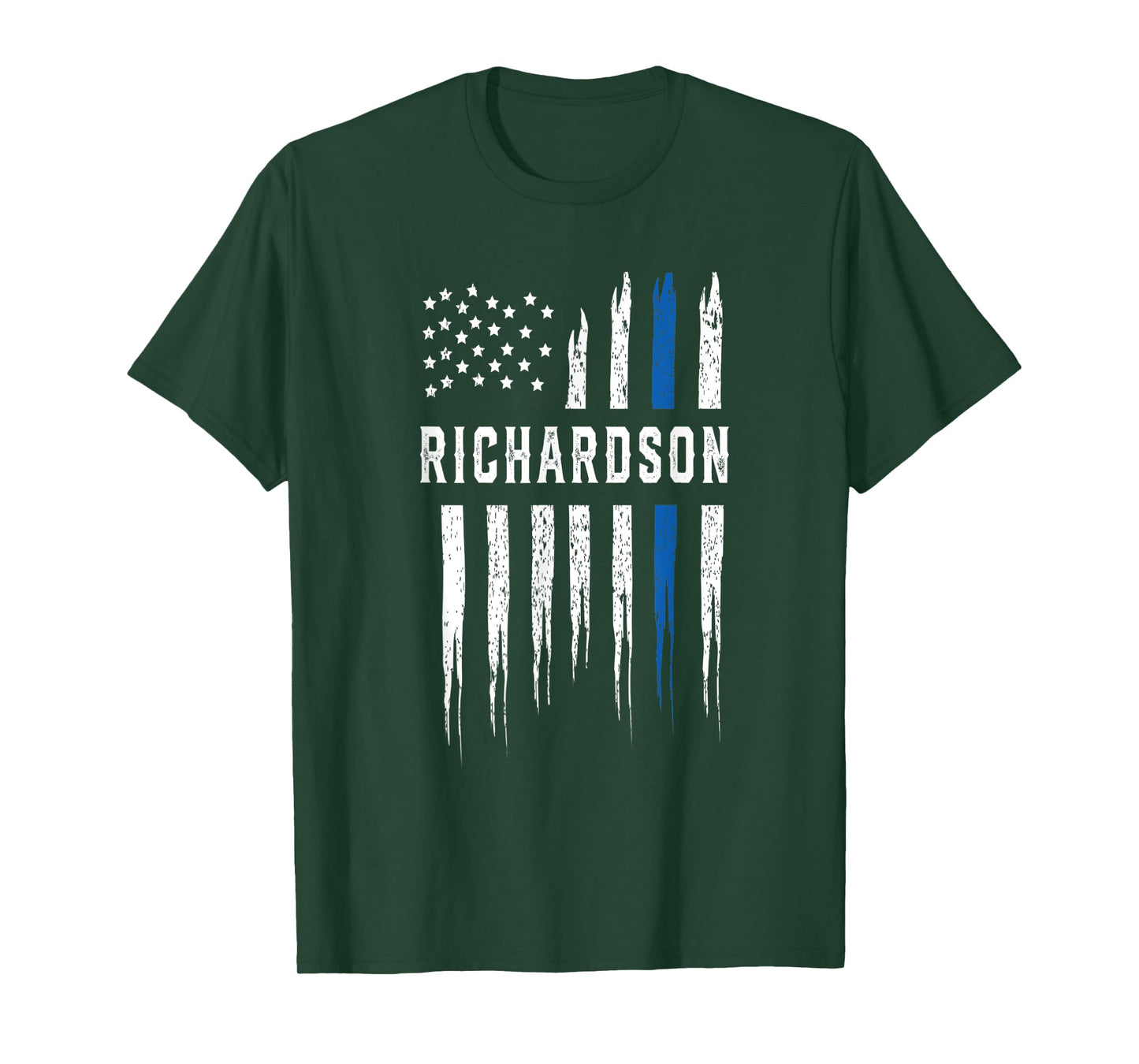 Thin Blue Line Heart Richardson Police Officer Texas Cops T-Shirt