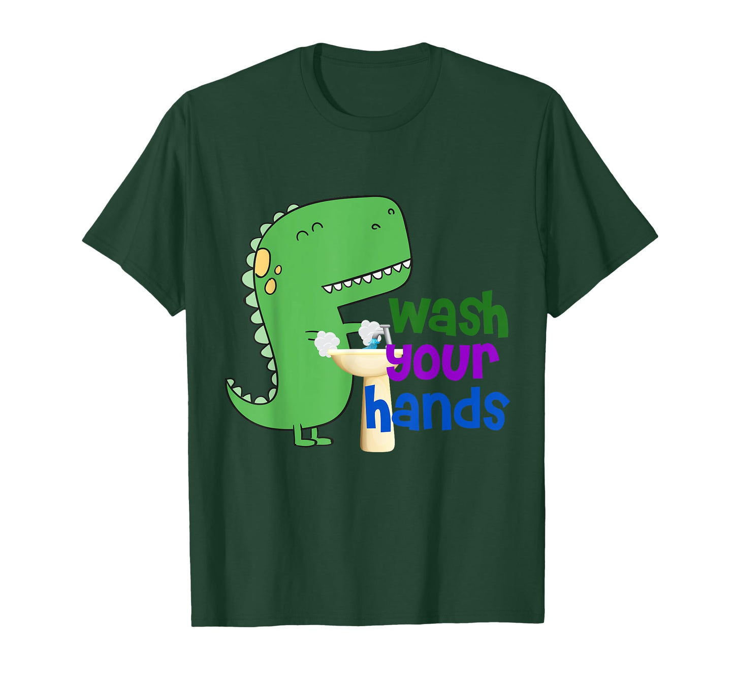 Cute Dino T-Rex Wash Your Hands T-Shirt