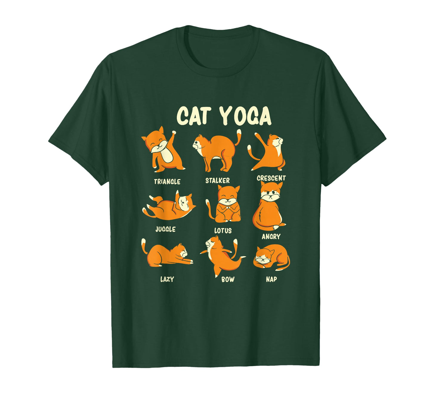 Funny Cat Yoga Poses Kitten Meditation T-Shirt