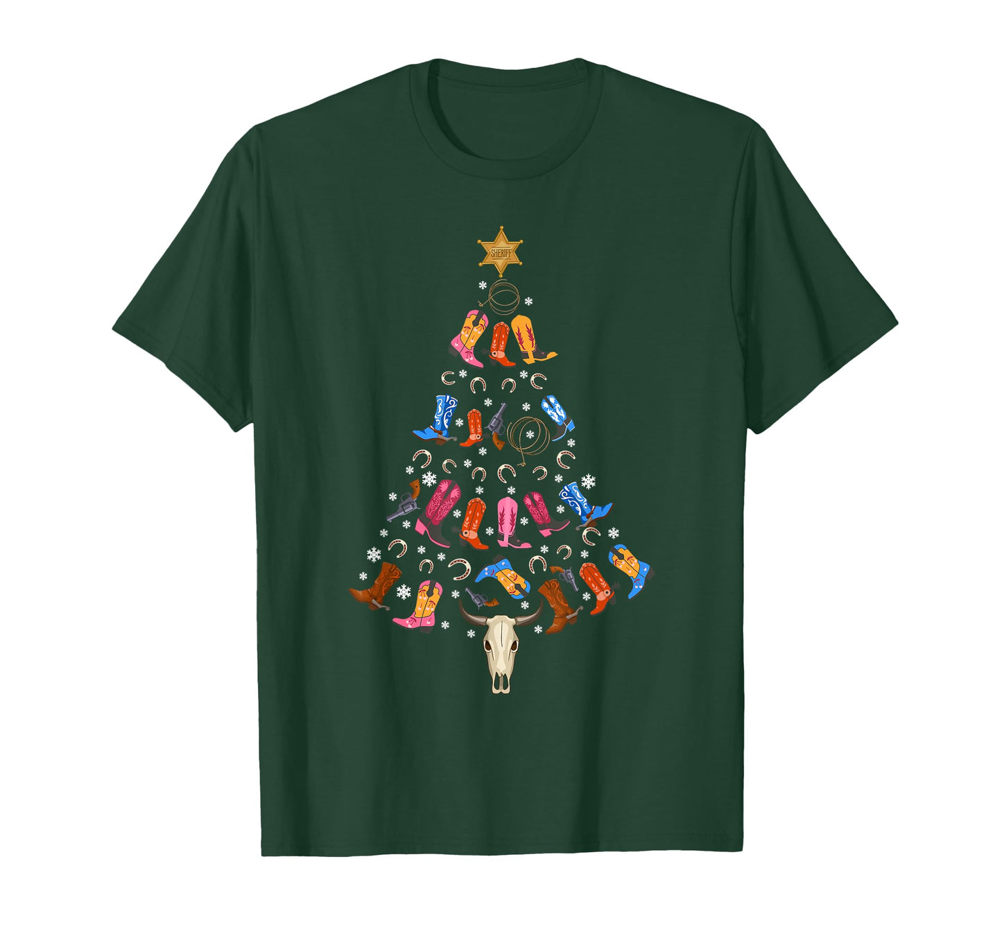 Funny Cowboy Gift Men Women Kids Ugly Christmas Cowboy T-Shirt