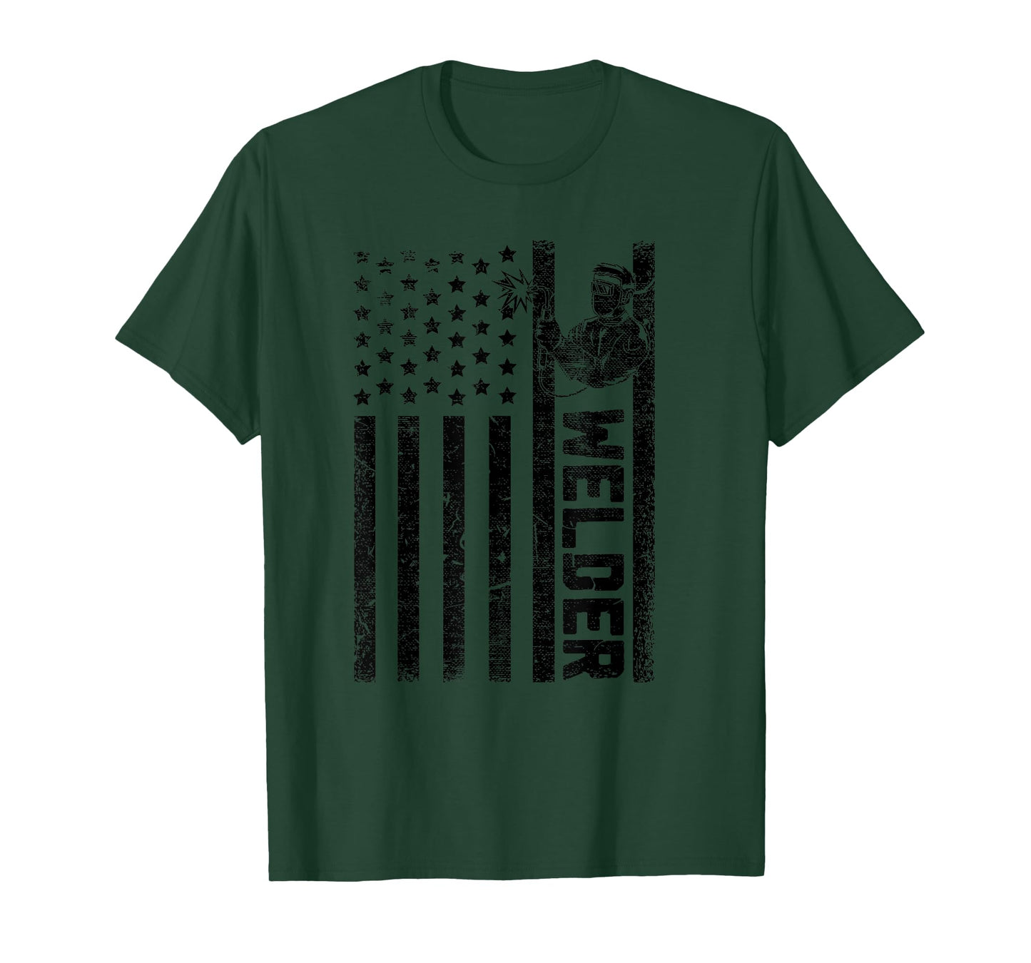 American Flag Welder Welding Vintage Metal Worker Cool Gifts T-Shirt
