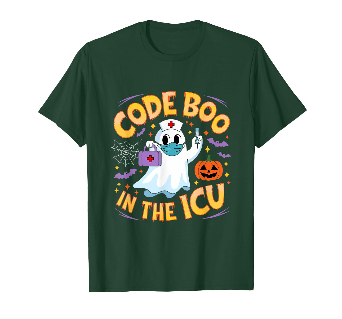 Code Boo in the ICU Ghost Nurse Halloween Design for Medical T-Shirt