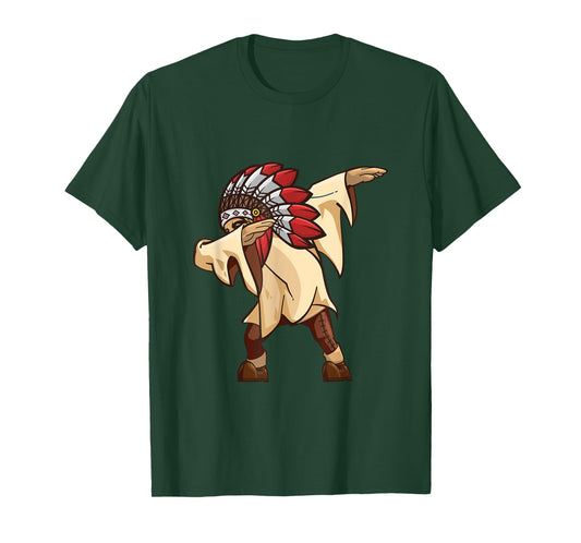 Dabbing Indian Chief Native Indigenous Dab Dance T-Shirt