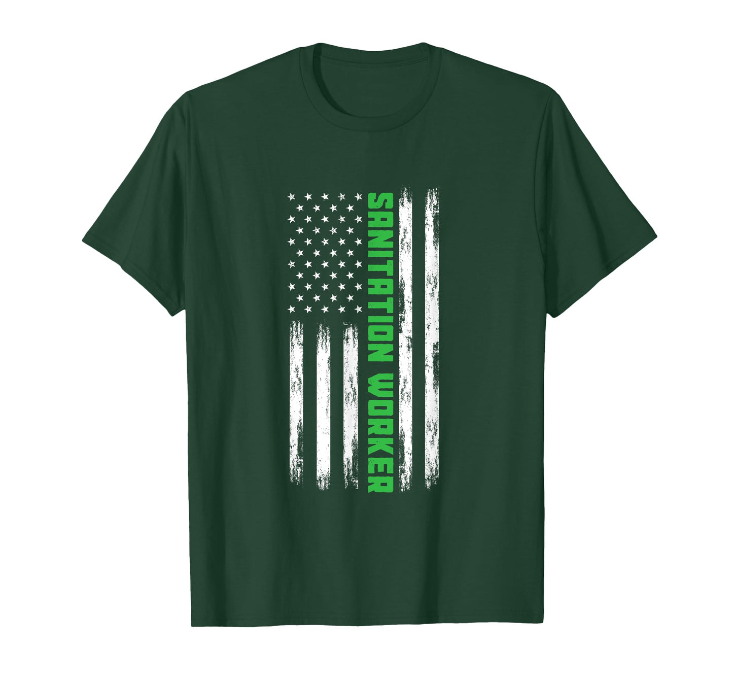 Sanitation Worker American Flag Funny Street Cleaner T-Shirt for Women Men