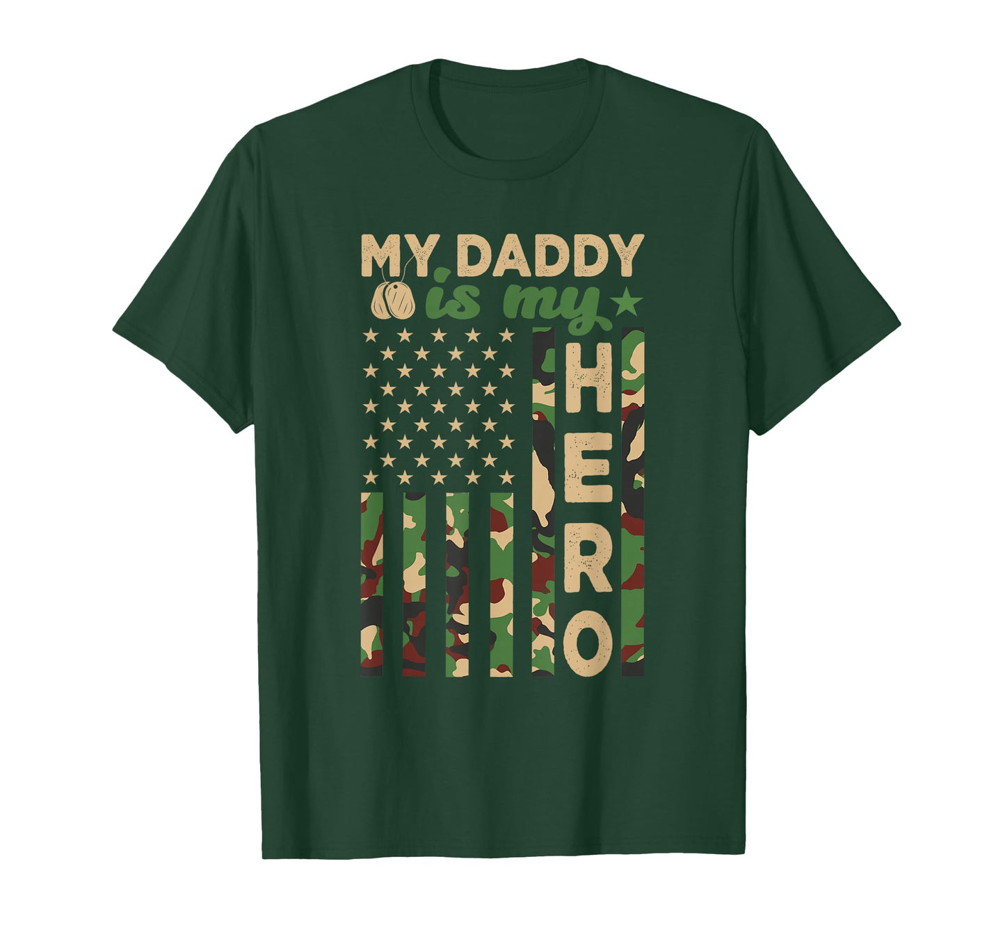 My Daddy is My Hero Military Dad US Flag Father’s Day Funny T-Shirt