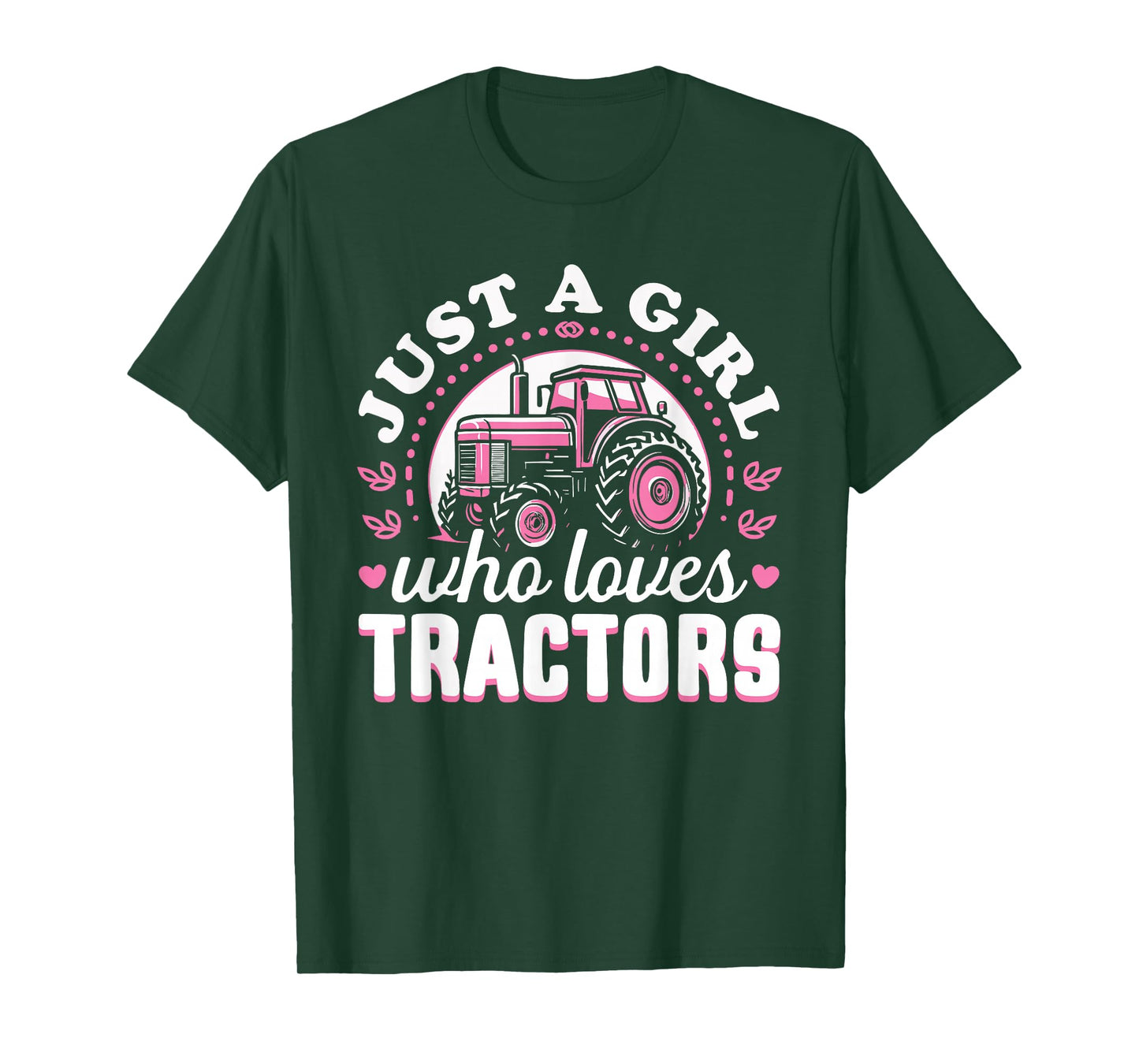 Cute Tractor Pink Design - Just a Girl Who Loves Tractors T-Shirt