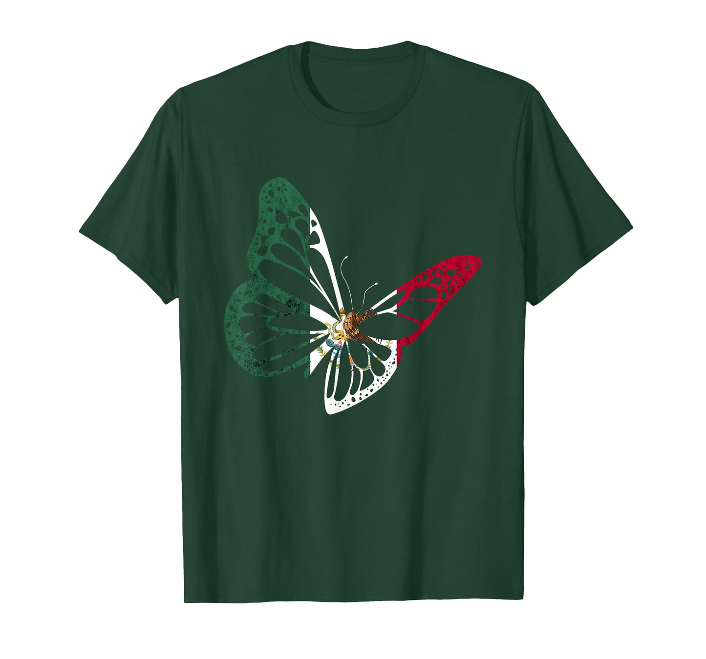 Mexico Mexican Flag Butterfly Mexican Roots Mexican Pride T-Shirt