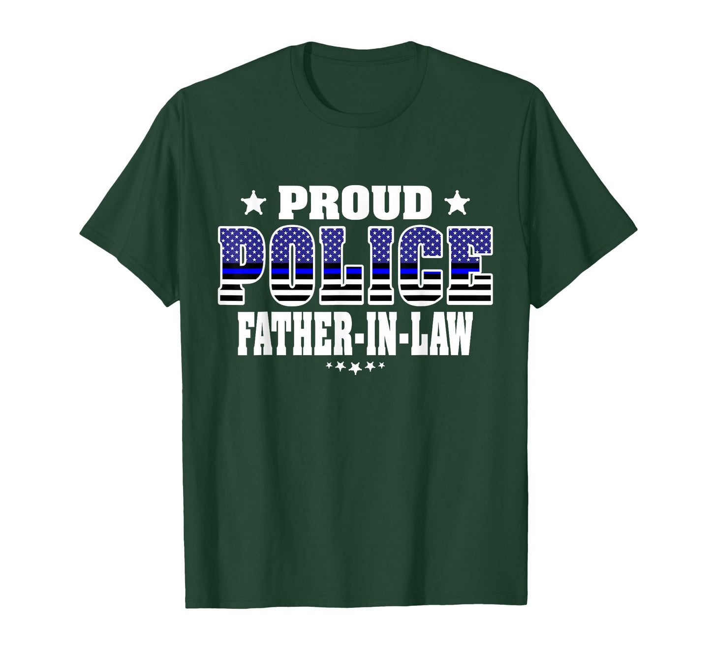 Proud Police Father-In-Law Thin Blue Line US Cop Dad-In-Law T-Shirt