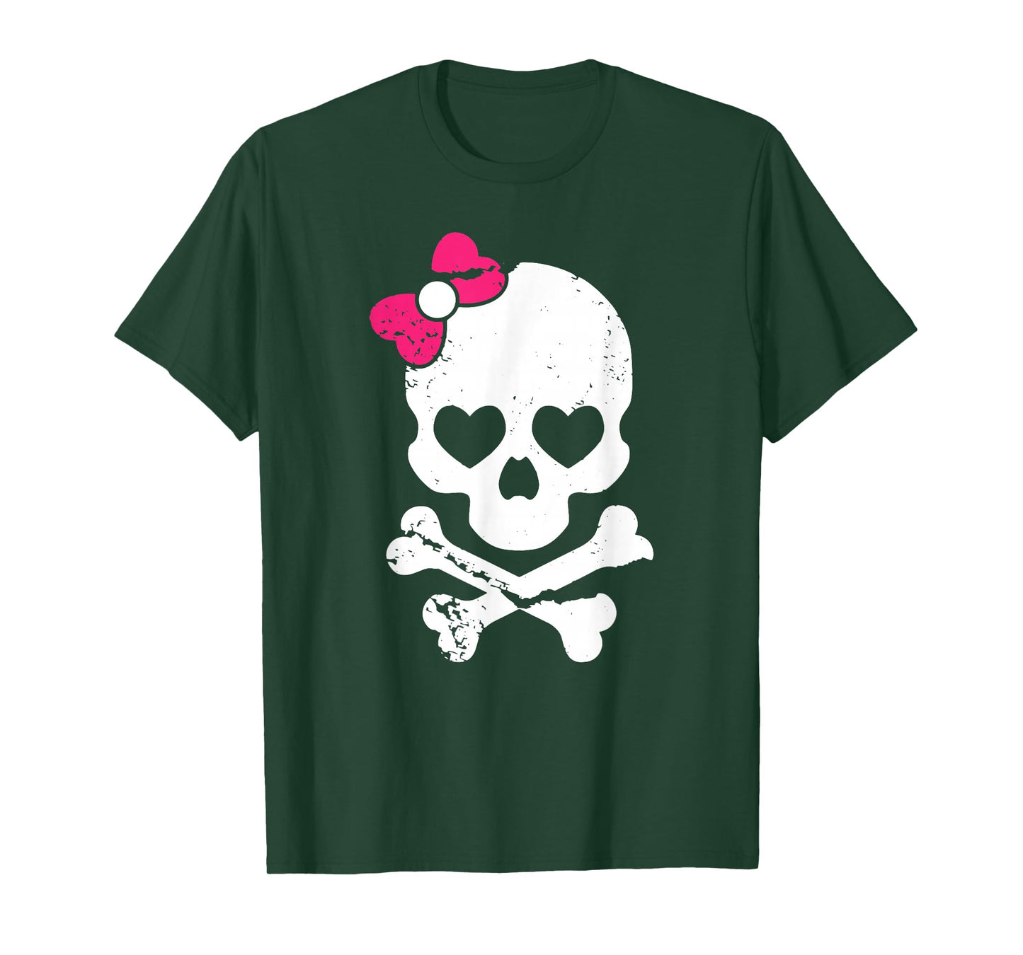 Cute Skull and Cross Bone Pink Bow Tie Women Girls Adorable Premium T-Shirt