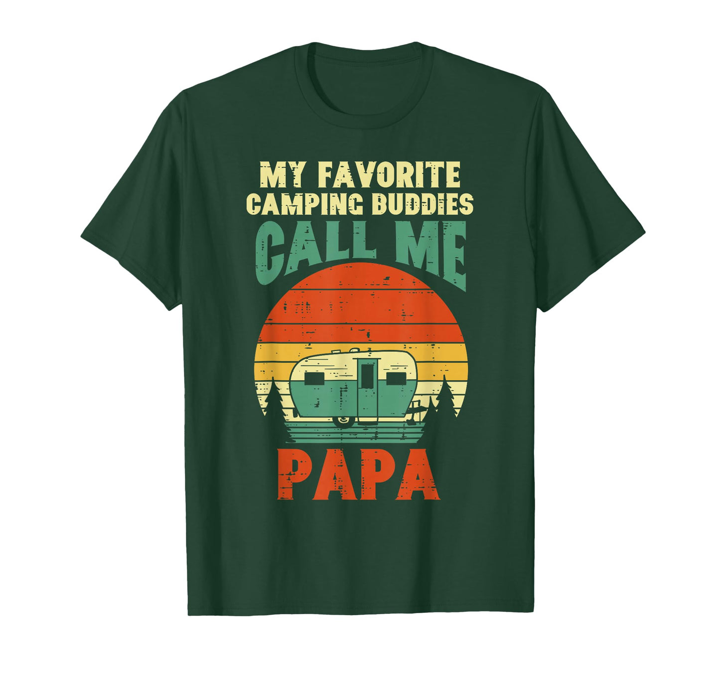 Favorite Camping Buddies Call Me Papa Retro Outdoor Dad Men T-Shirt