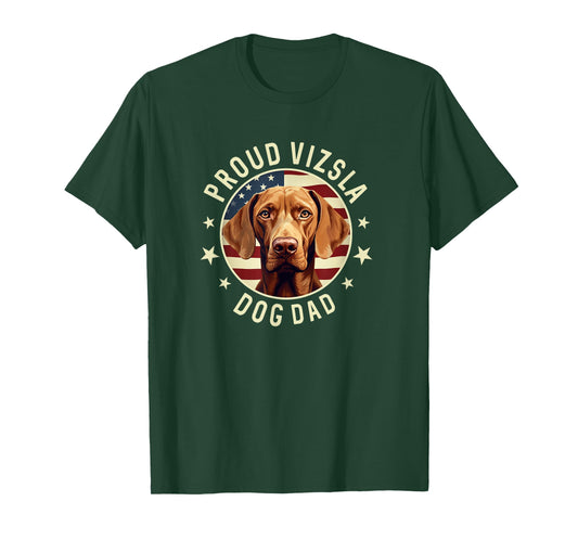 Vizsla Dad American Flag, Mens Proud Vizsla Dad T-Shirt