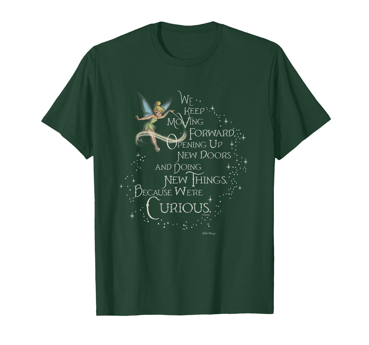 Disney 100 Walt Disney Quote Tinker Bell We’re Curious D100 T-Shirt