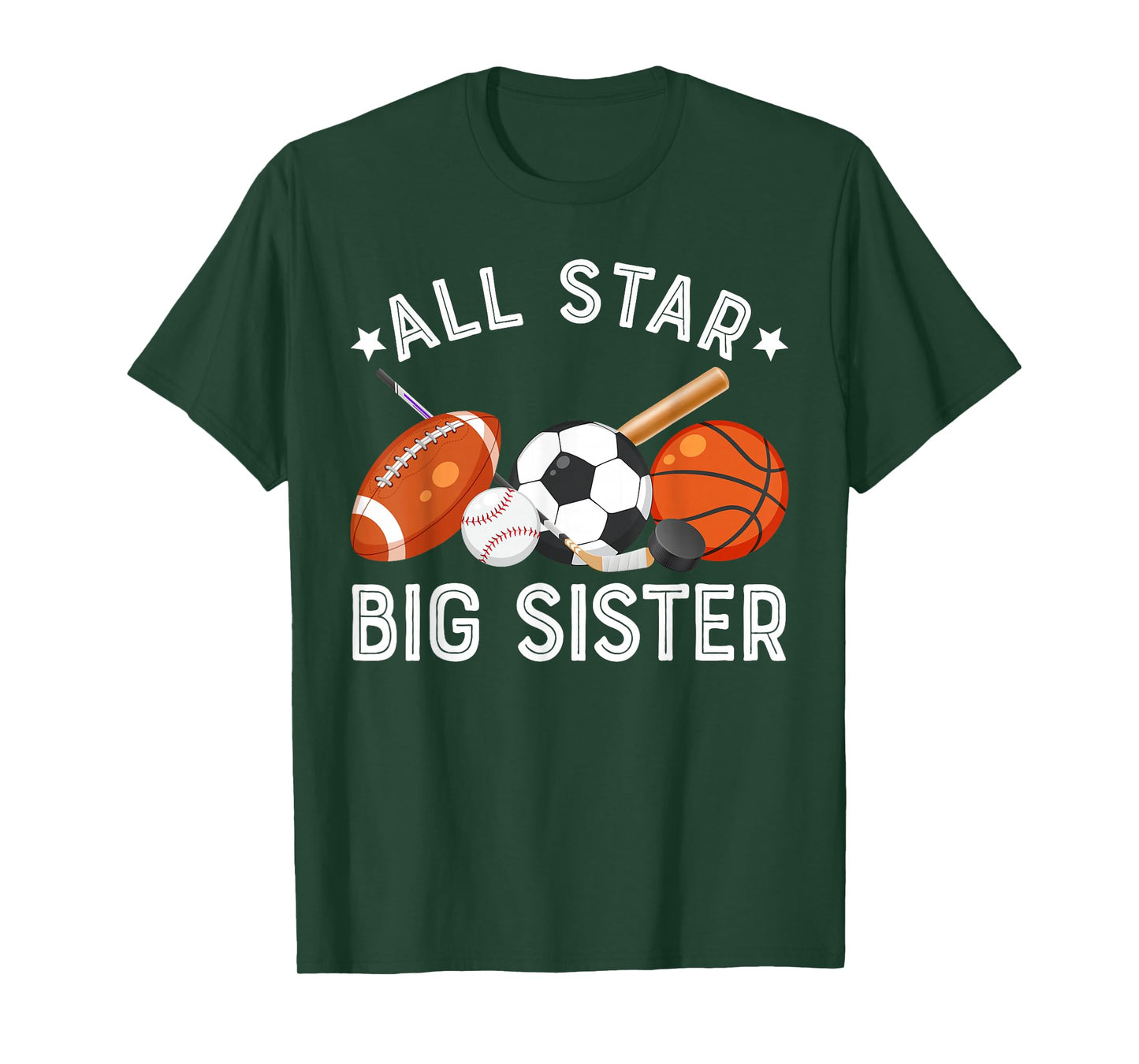 All Star Big Sister Of The Birthday Basketball Soccer Sport T-Shirt