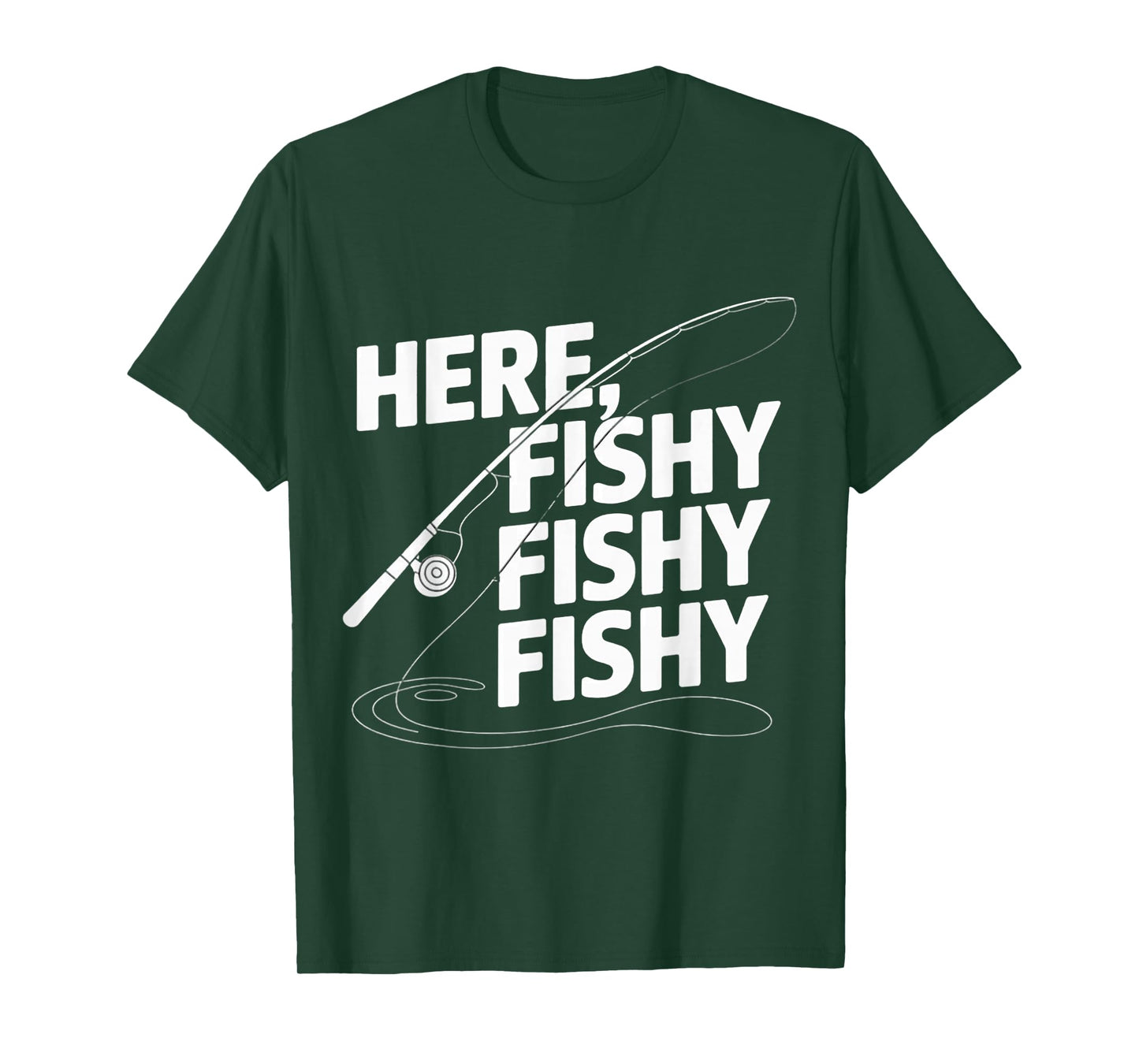 Fishing Here-Fishy Men Teen Boy Bass Dad Funny Graphic Tees T-Shirt