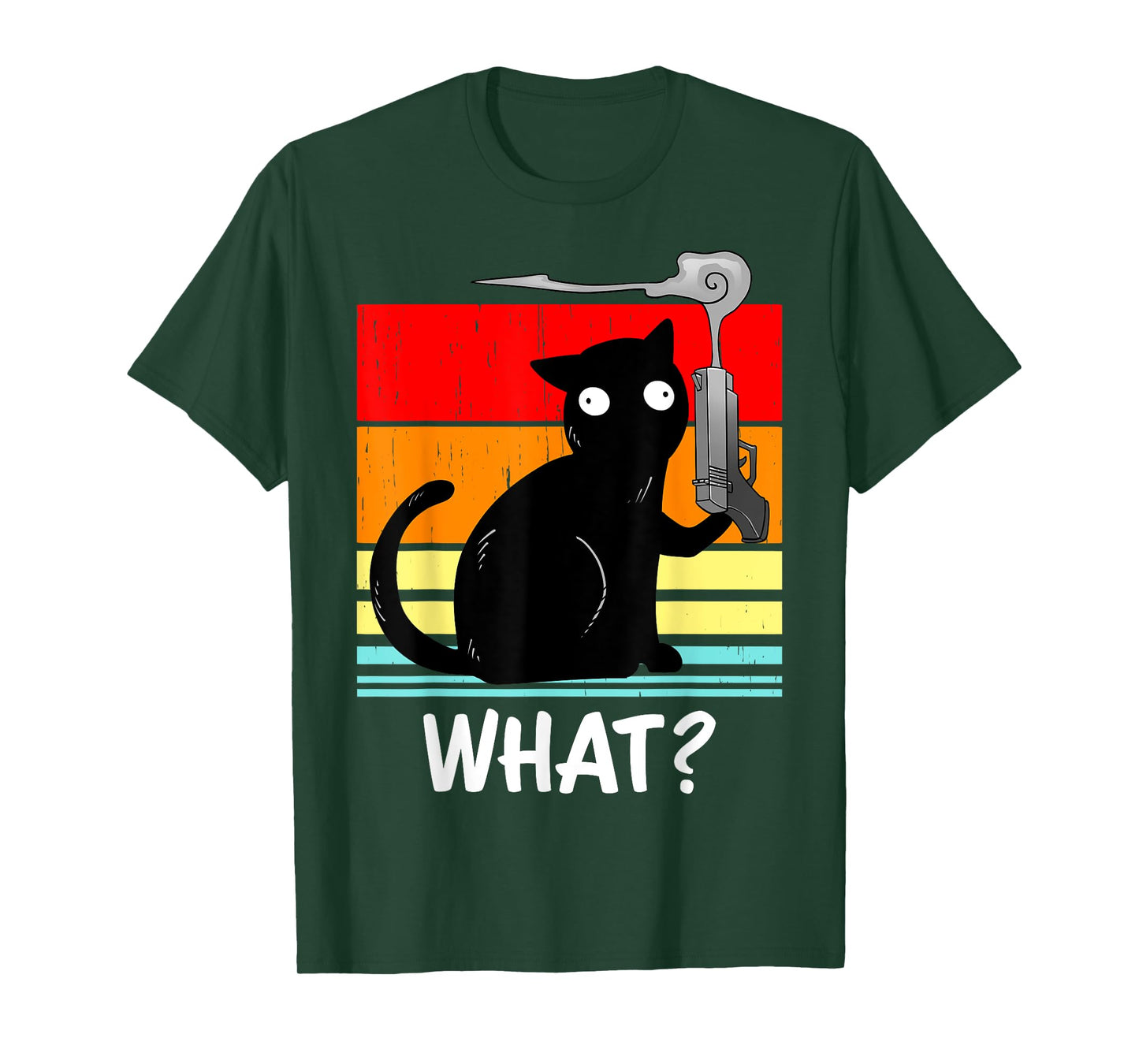 Cat What? Murderous Black Cat With Gun Halloween Costume T-Shirt