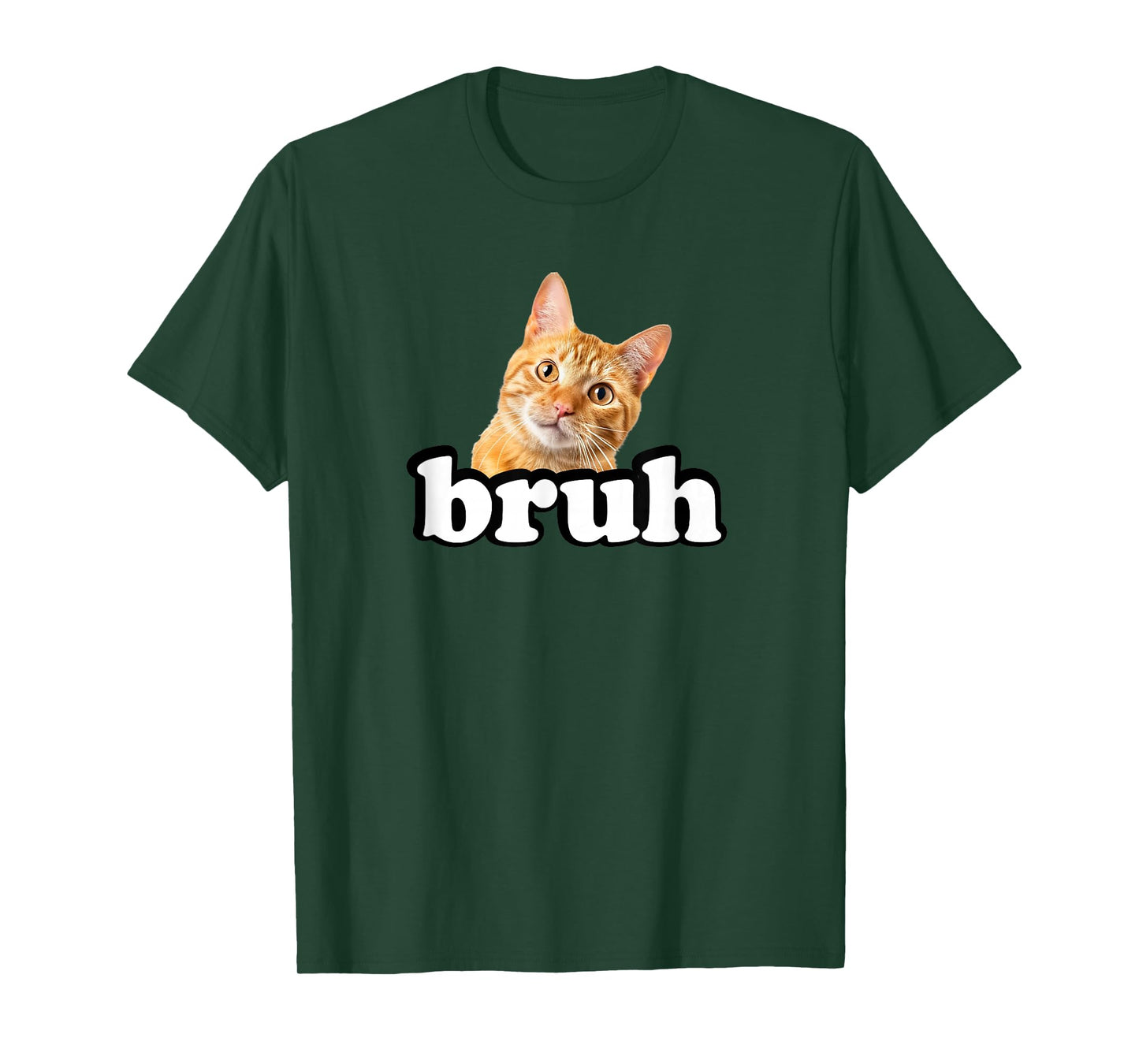 Cute Kids Womens & Mens Bruh Orange Tabby Cat Lover T-Shirt