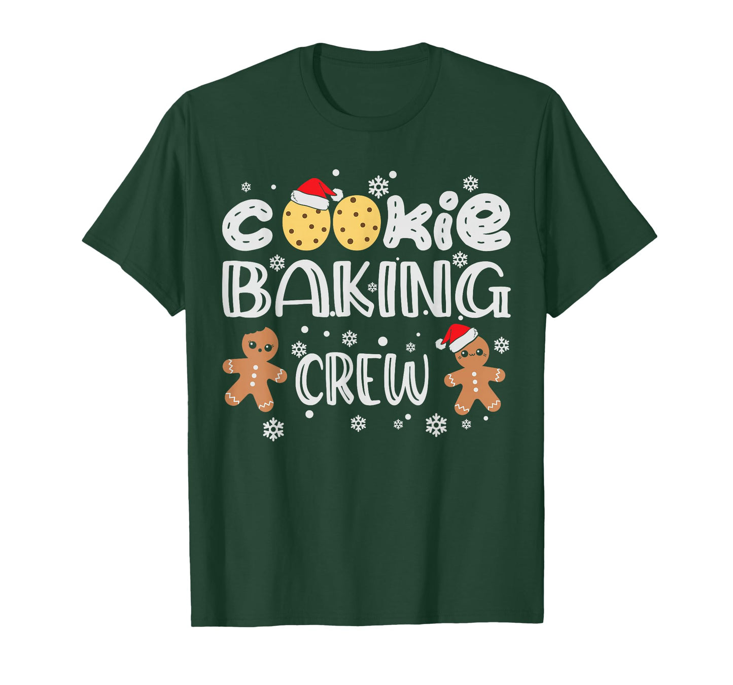 Cookie Baking Crew Gingerbread Men with Xmas Hats T-Shirt