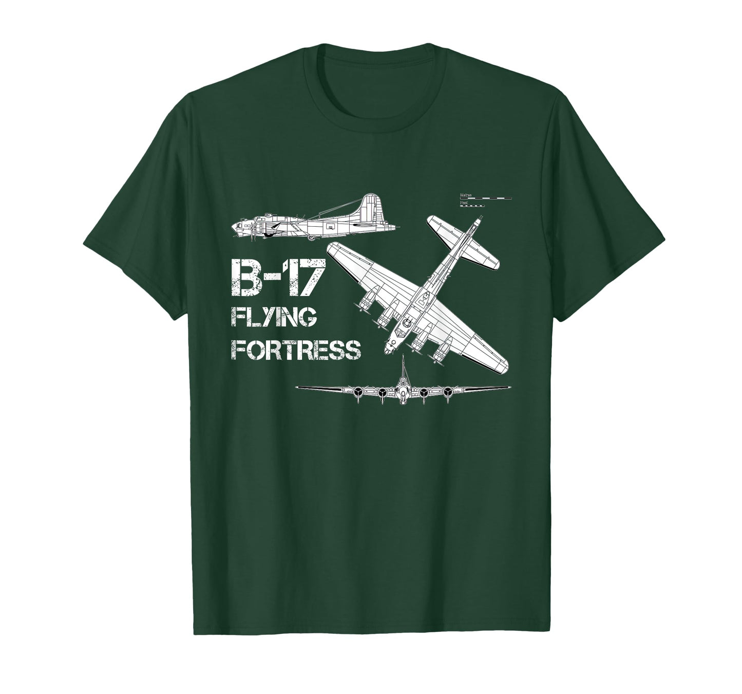 B-17 Flying Fortress WW2 Heavy Bomber Aircraft Blueprint T-Shirt