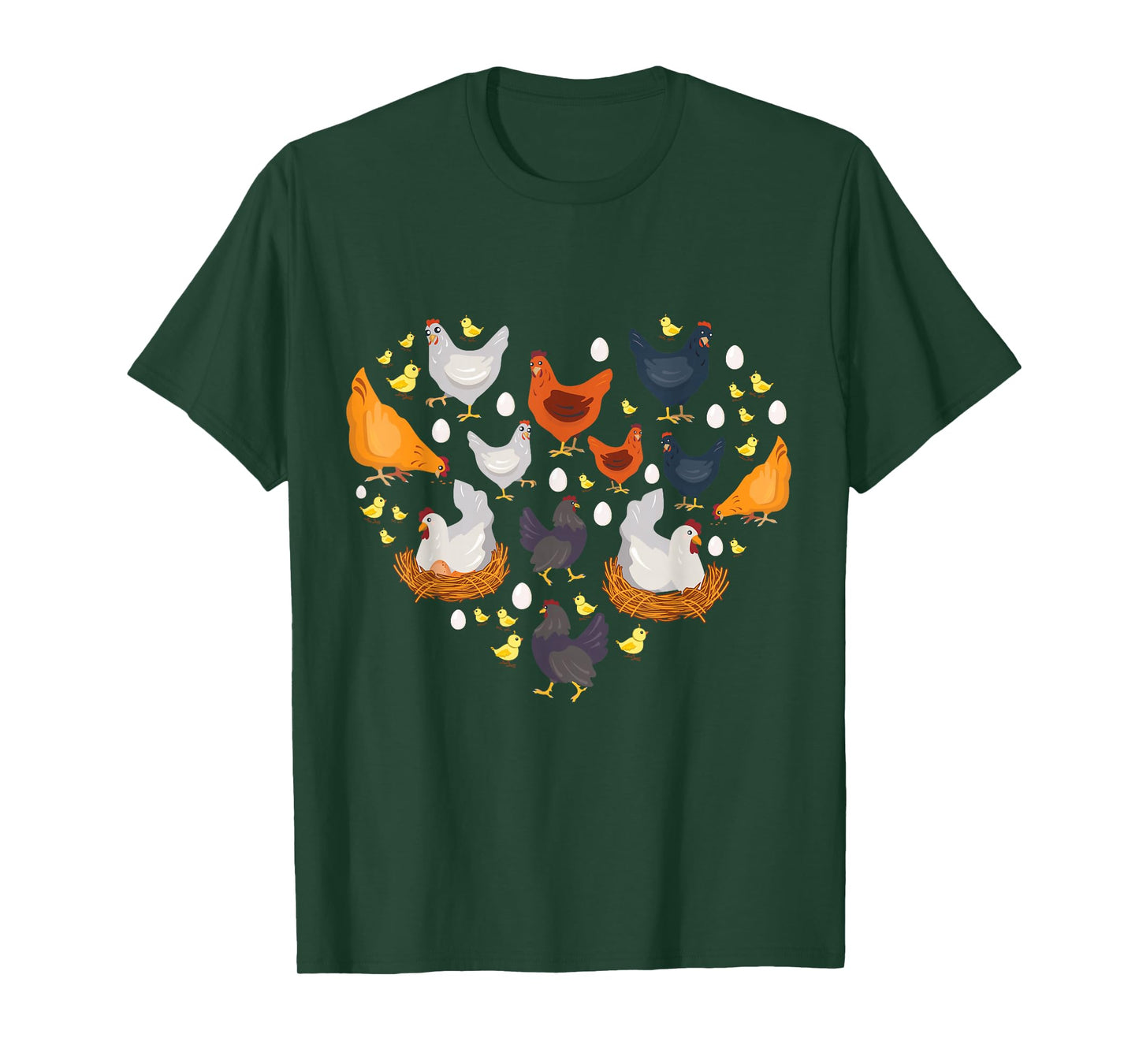 Chickens heart love chicken lady women men kids farmer gift T-Shirt