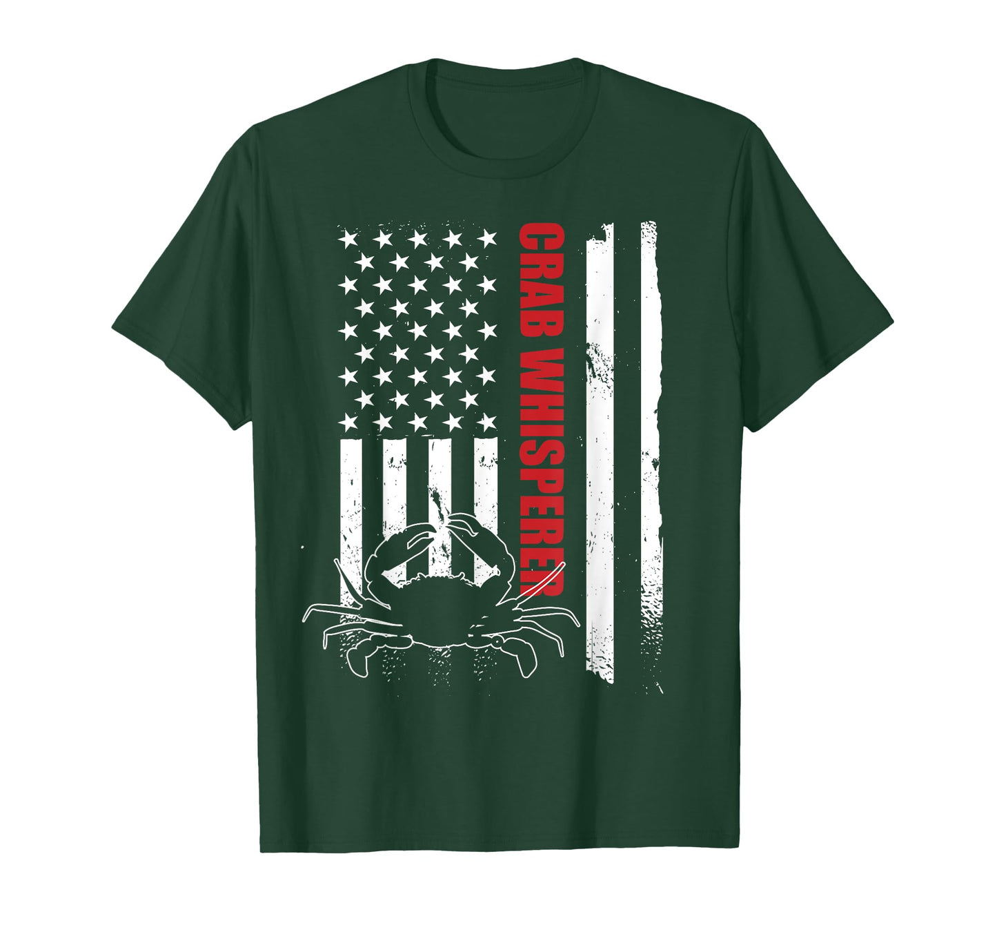 Crab Whisperer American Flag Crab Lover Crab Fishing T-Shirt