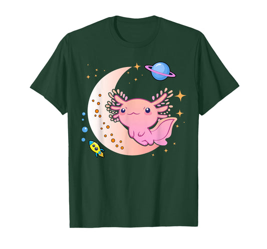 Cute Space Axolotl-Shirt Kids Teen Girl Kawaii Pastel Goth T-Shirt