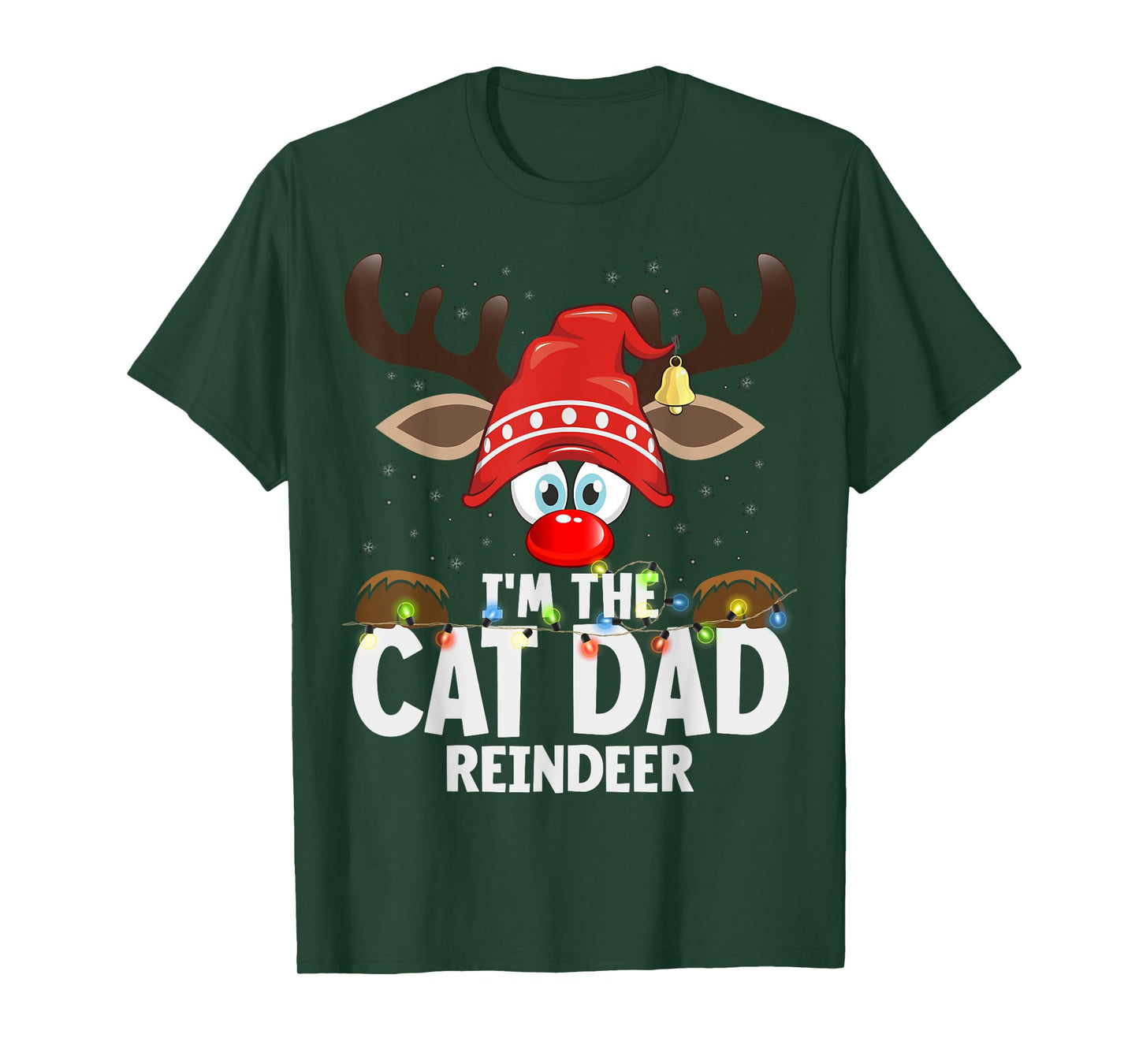 Christmas Matching I'm The Cat Dad Reindeer T-Shirt