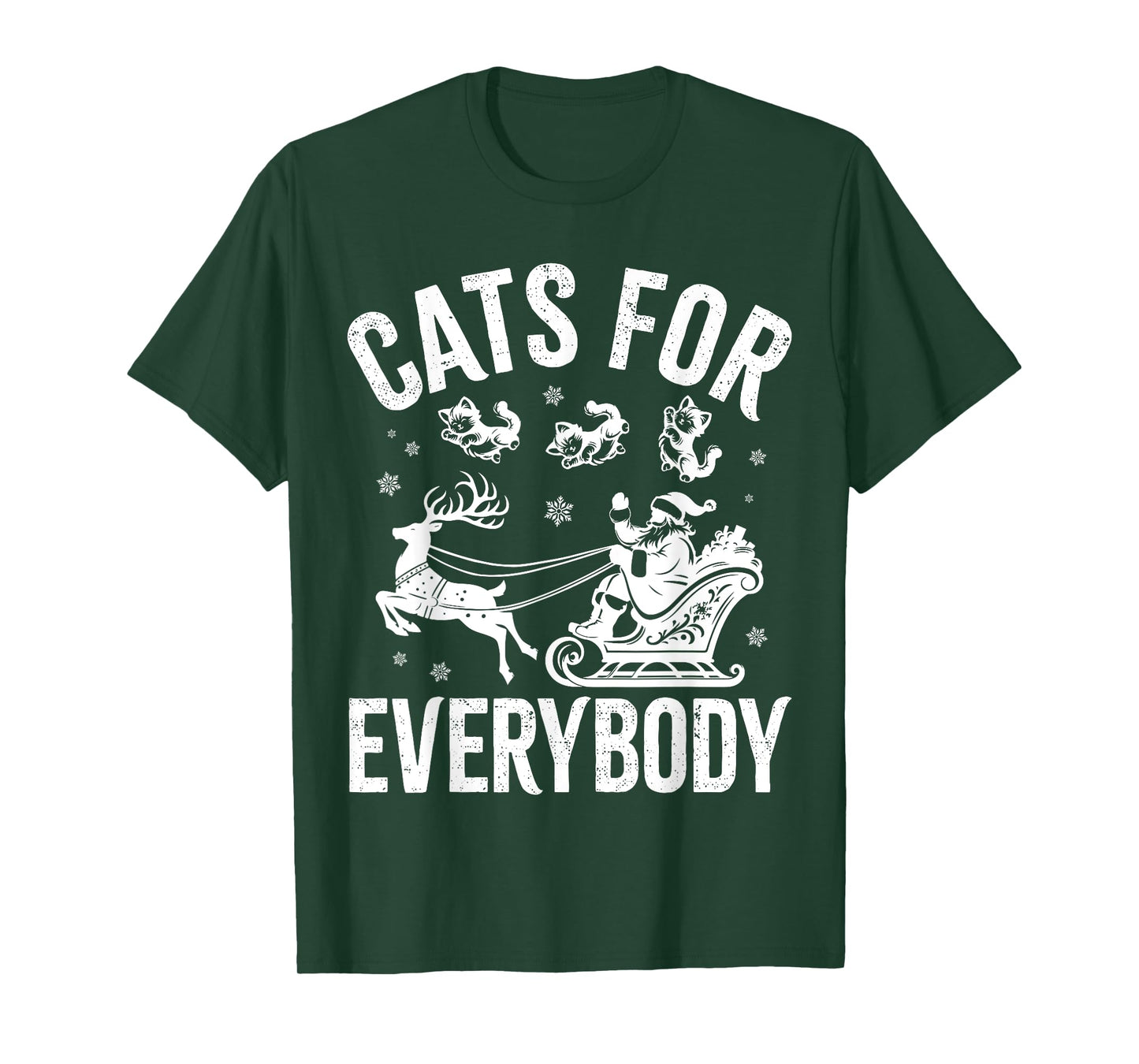 Cats For Everybody Funny Christmas Santa Cat Lover Men Women Kids T-Shirt