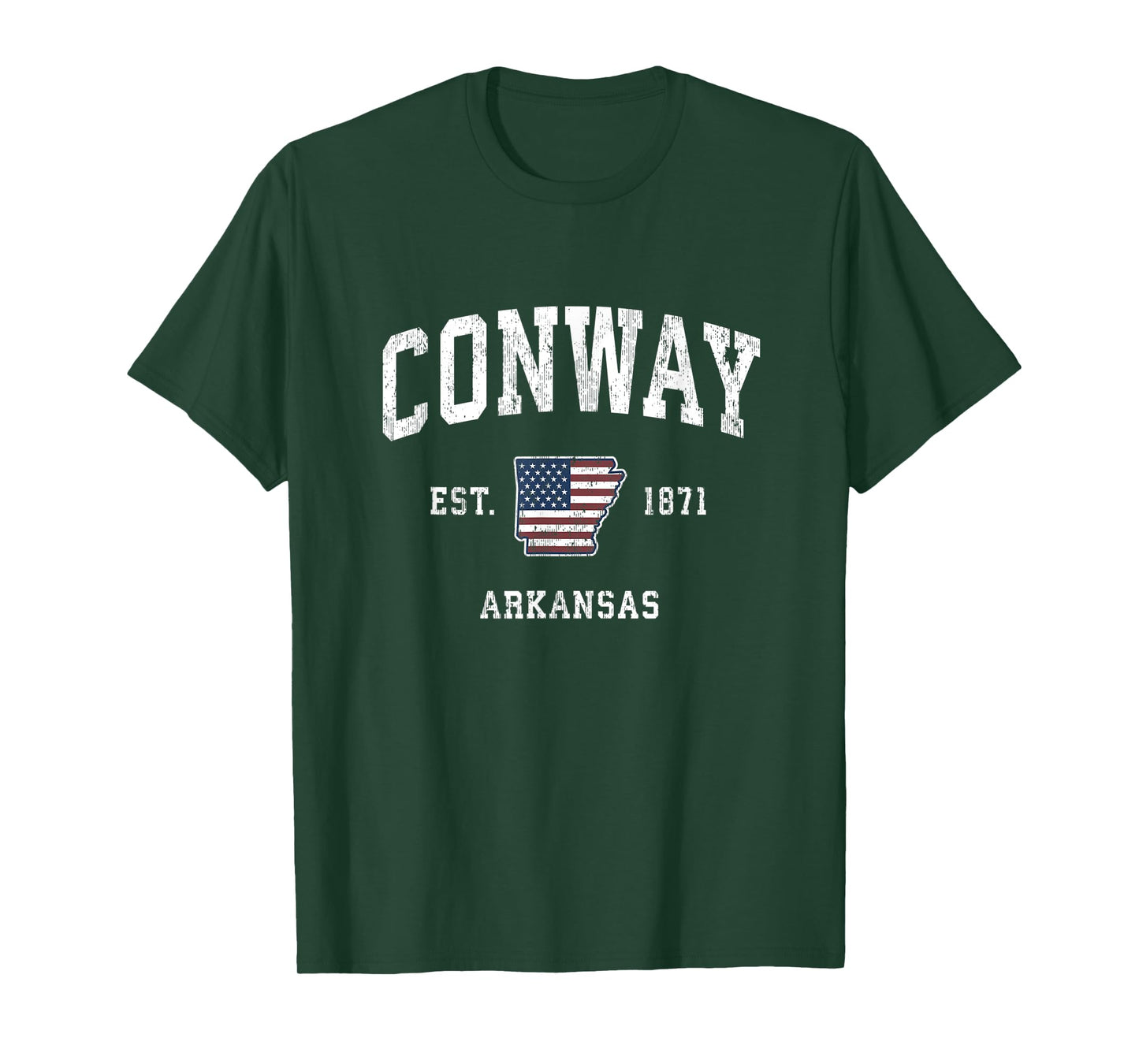 Conway Arkansas AR Vintage American Flag Sports Design Women Kids Men T-Shirt