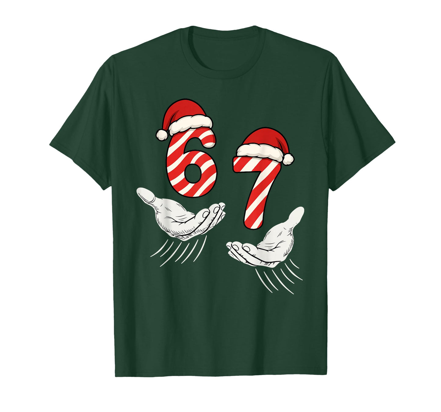 Six Seven 67 Christmas 6 7 Kids 67 Youth Boys 6-7 Meme Hands T-Shirt