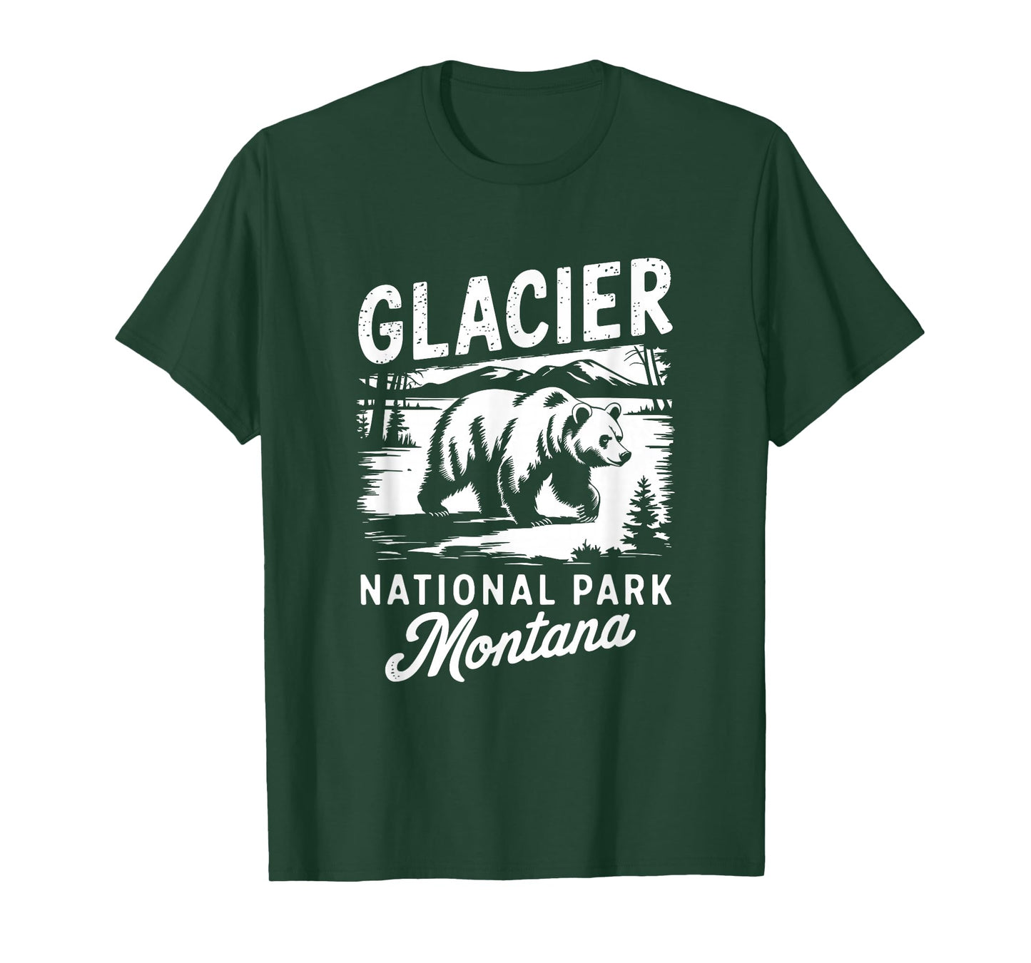 Glacier National Park Montana Bear Vintage Style T-Shirt