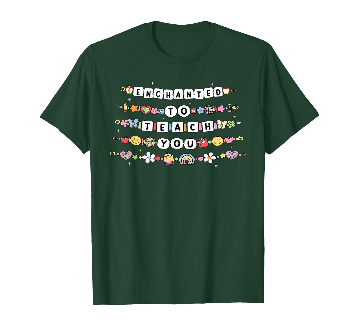 Enchanted To Teach You Friendship Bracelet Teacher Girl Kids T-Shirt