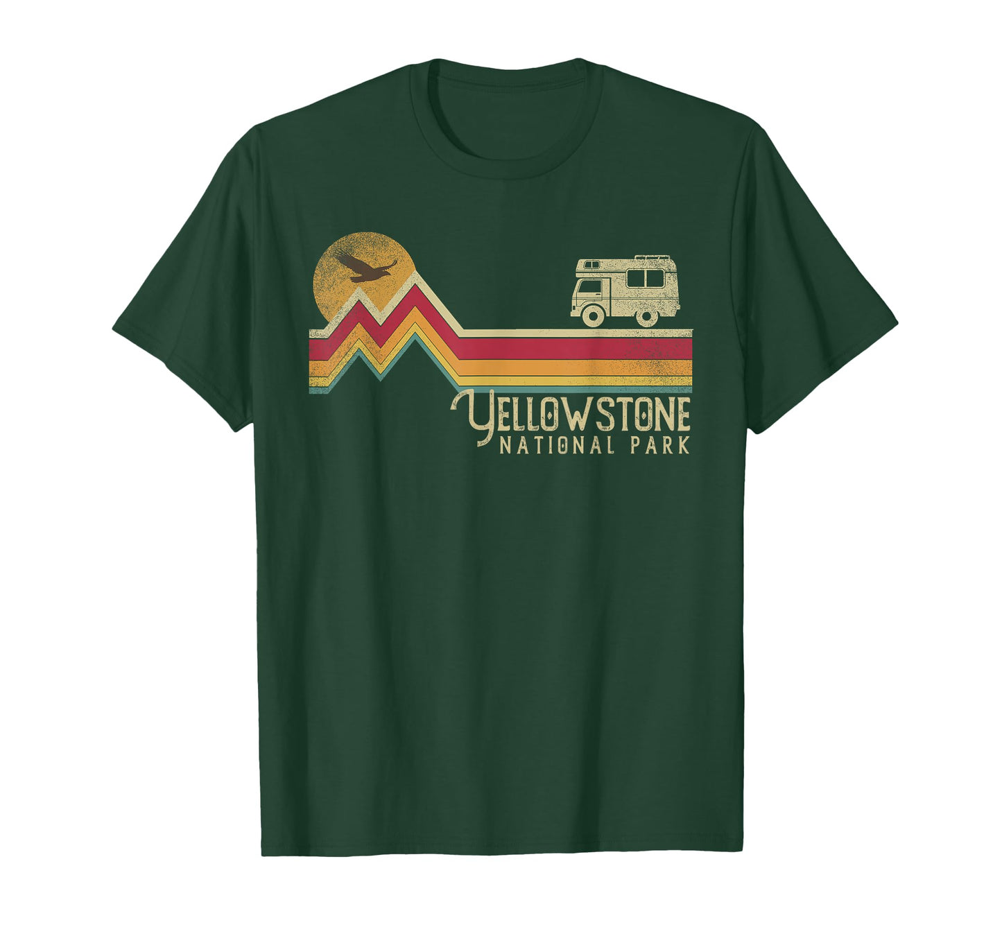 Yellowstone National Park Vintage Style Mountain Camp Retro T-Shirt