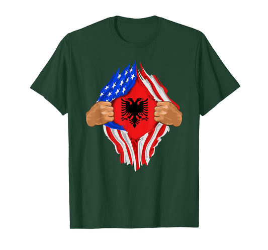 Albanian Blood Inside Me T-Shirt | Albania Flag Gift T-Shirt