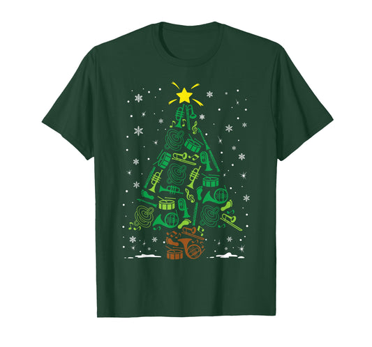 Marching Band Instrument Family Matching Christmas Tree T-Shirt