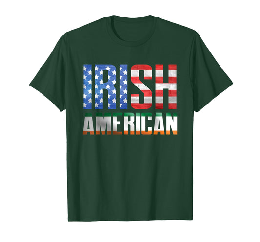 Irish American US Ireland Flag Dual Citizen Pride T-Shirt