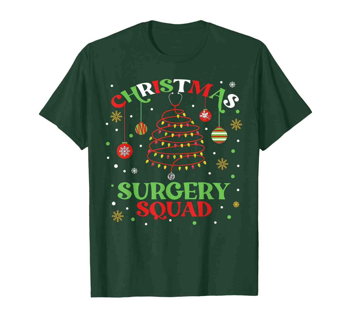 Christmas Surgery Squad Medical Surgical Nurse RN Xmas T-Shirt