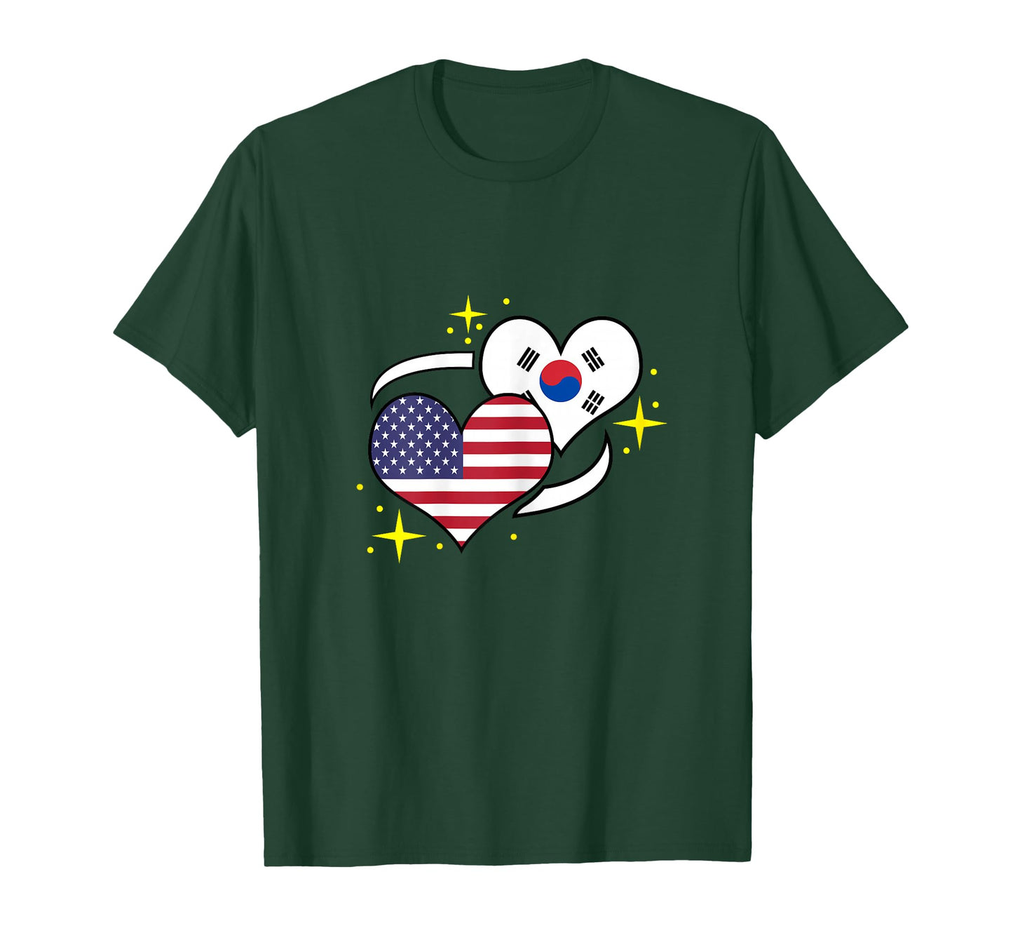 South Korean American Flag Heart South Korean Women T-Shirt
