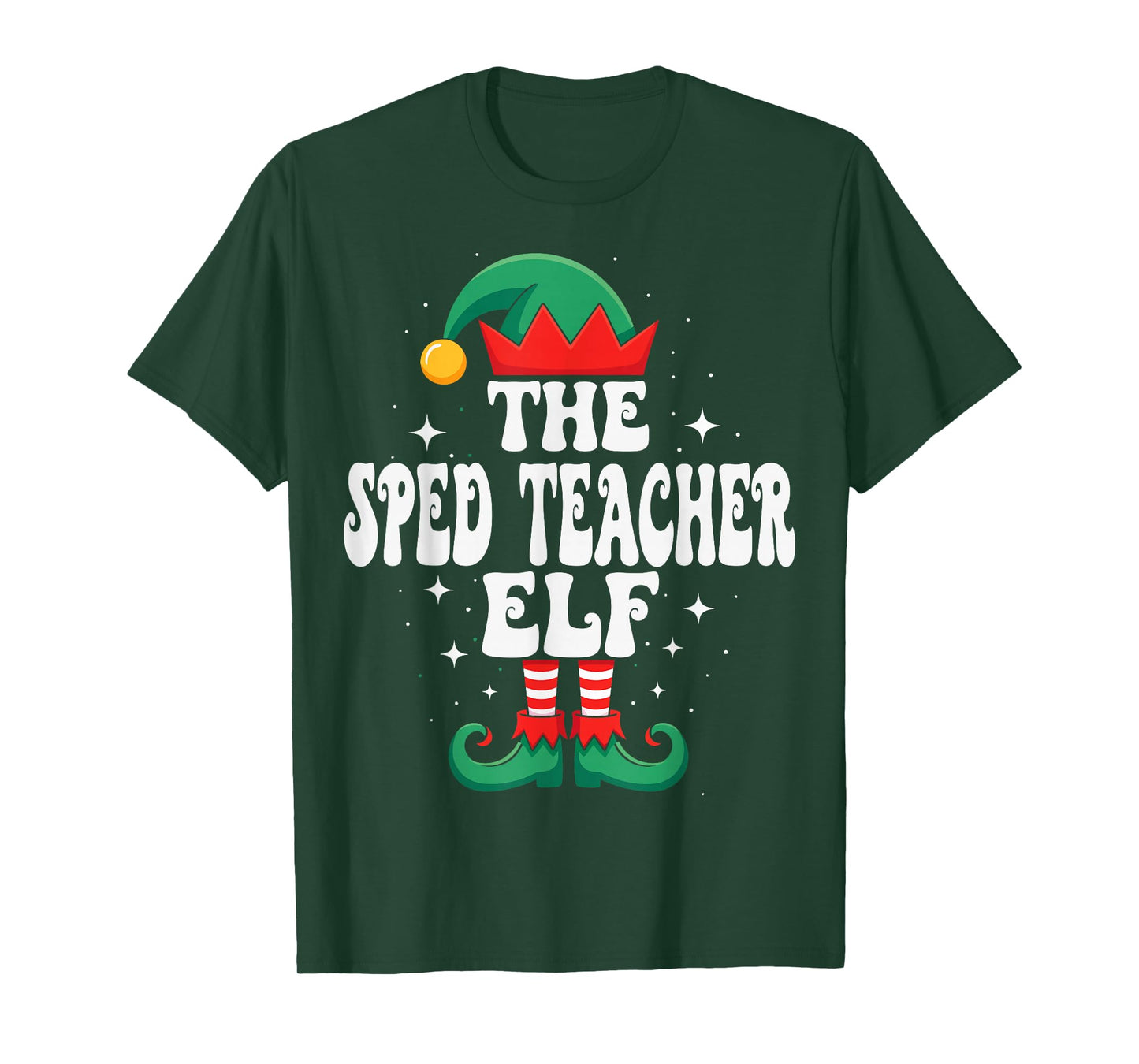 The Sped Teacher Elf Funny Christmas Matching Family T-Shirt