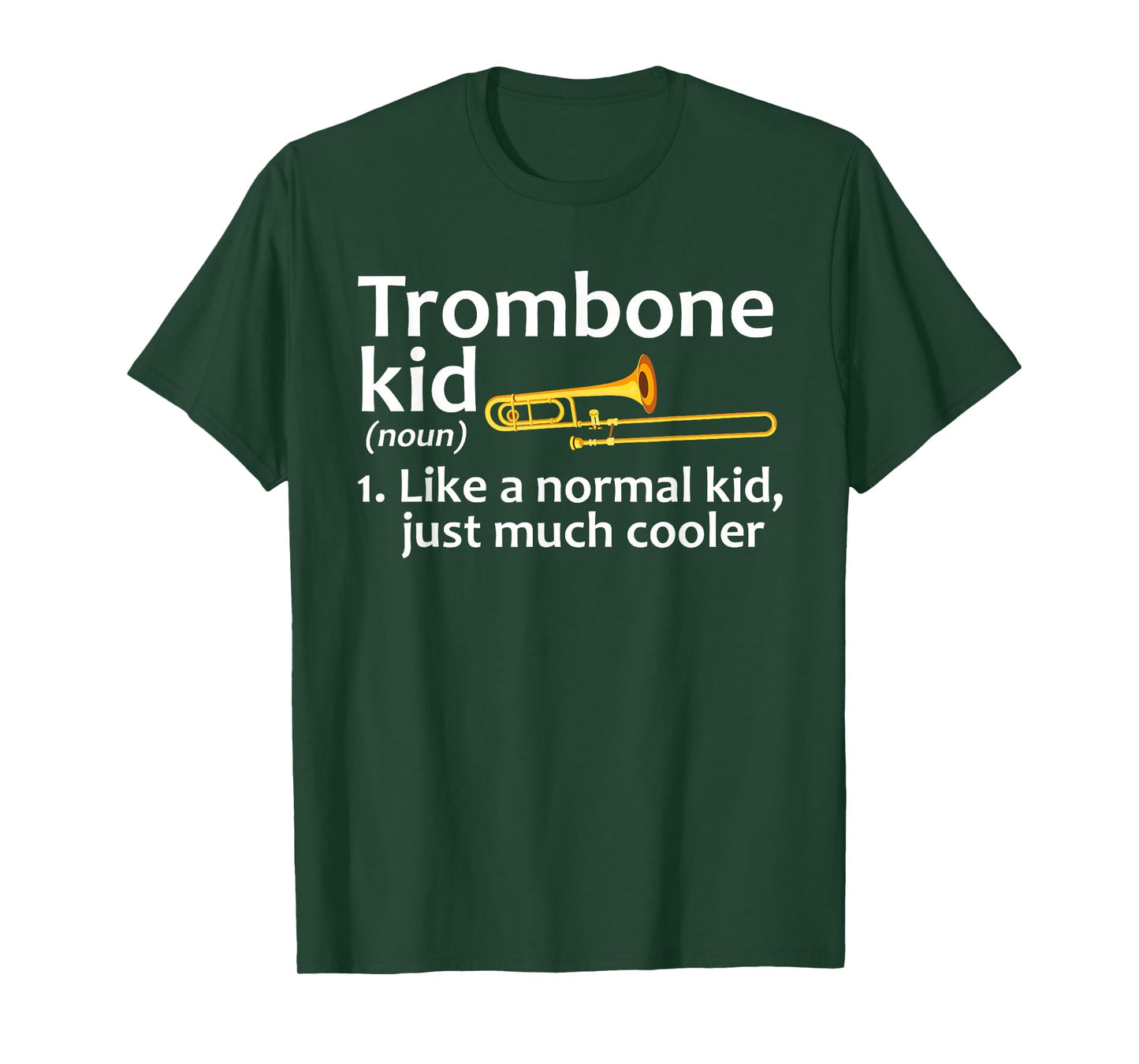 Trombone Art for Kids Boys Girls Jazz Music Trombone Player T-Shirt