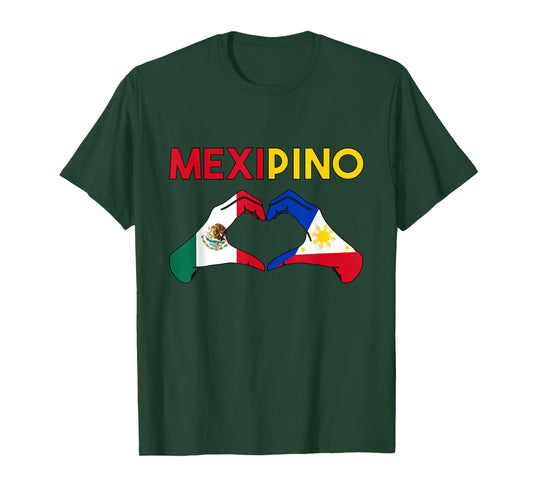 Philippines Mexico Filipino Mexipino Flag Day Mexican Heart T-Shirt