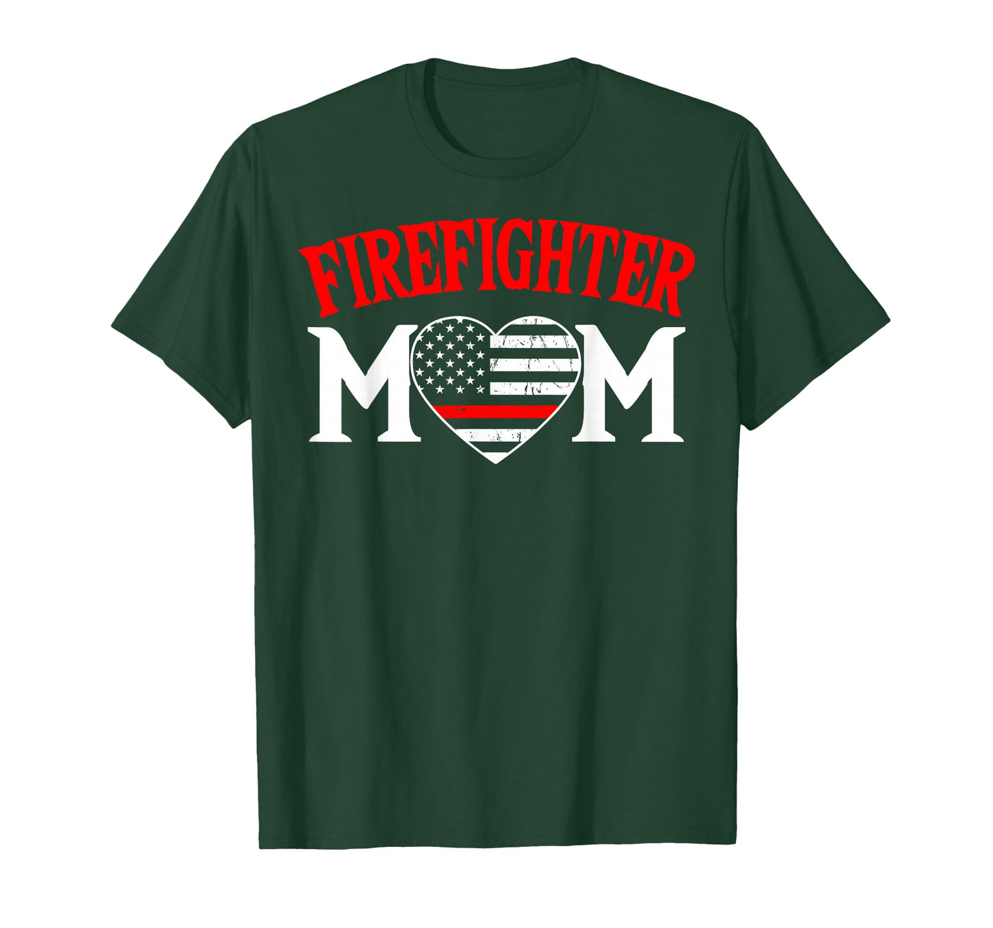 Firefighter Mom Thin Red Line Fireman Firefighting Patriotic T-Shirt